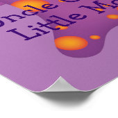 Cute Paarse Cartoon Blob Monster Fun voor kinderen Poster (Hoek)