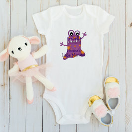 Cute Paarse Cartoon Blob Monster Fun voor kinderen Romper