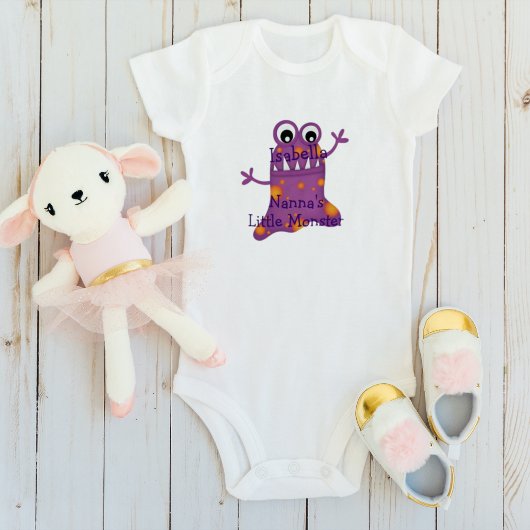 Cute Paarse Cartoon Blob Monster Fun voor kinderen Romper