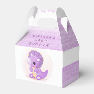 Cute Paarse Dinosaur Girl Baby shower Bedankdoosjes