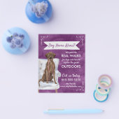 Cute Paarse Dog Walker Flyer met Swirls Banner (Enkel)