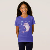 Cute Paarse Dolphin Personalized Dark T-Shirt (Voorkant volledig)