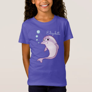 Cute Paarse Dolphin Personalized Dark T-Shirt
