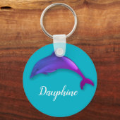Cute paarse dolphin - voeg naam toe sleutelhanger (Voorkant)