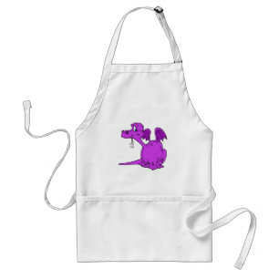 Cute Paarse Dragon Baby Standaard Schort