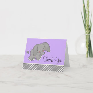 Cute Paarse Elephant Bedankt kaarten