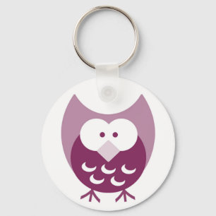 Cute Paarse Hootie Sleutelhanger