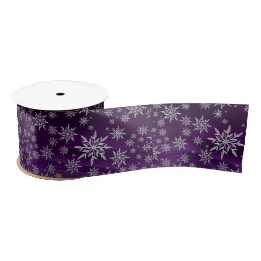 Cute Paarse Ice Crystal Snowflakes kerst Lint (Spoel)