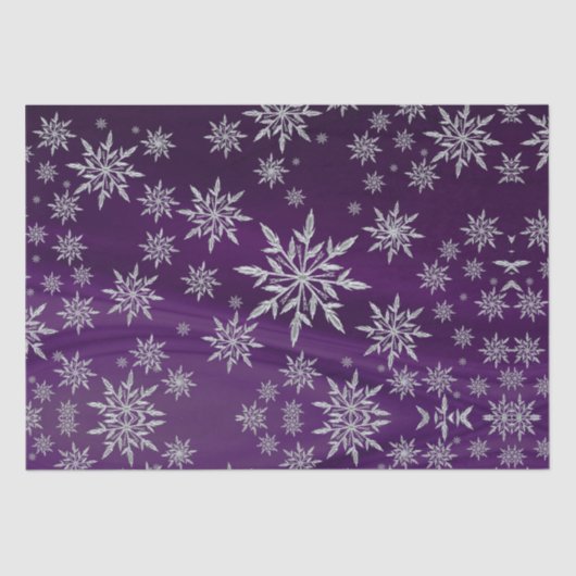 Cute Paarse Ice Crystal Snowflakes kerst  Tissuepapier (Voorkant)