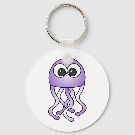 Cute Paarse Kawaii Jellyfish Sleutelhanger (Voorkant)
