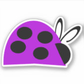 Cute Paarse Ladybug Sticker (Voorkant)