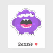 Cute Paarse Little Monster Halloween Sticker (Vel)