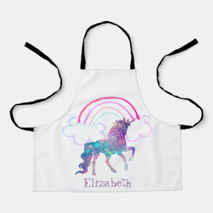 Cute Paarse Magical Unicorn, Regenboog Schort