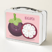 Cute paarse mangosteen cartoon afbeelding (Achterkant)