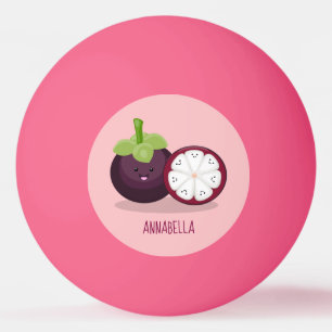 Cute paarse mangosteen cartoon afbeelding pingpongballen