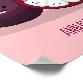 Cute paarse mangosteen cartoon afbeelding poster (Hoek)