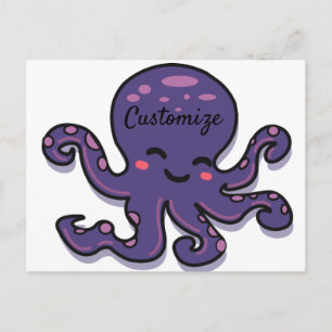 Cute Paarse Octopus Thunder_Cove Briefkaart