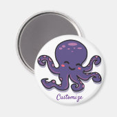 Cute Paarse Octopus Thunder_Cove Magneet (Voorkant / Achterkant)