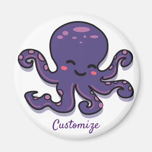 Cute Paarse Octopus Thunder_Cove Magneet (Voorkant)