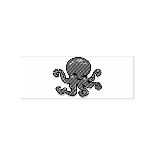 Cute Paarse Octopus Thunder_Cove Rubberstempel (Afrduk)