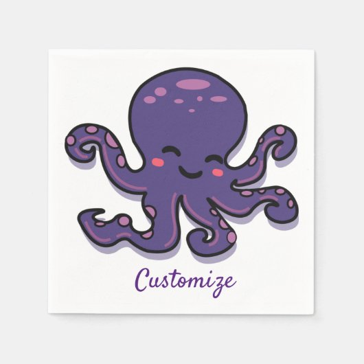 Cute Paarse Octopus Thunder_Cove Servet (Voorkant)
