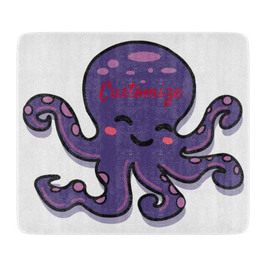Cute Paarse Octopus Thunder_Cove Snijplank (Voorkant)
