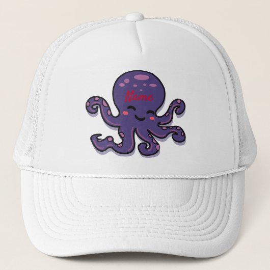 Cute Paarse Octopus Thunder_Cove Trucker Pet (Voorkant)
