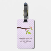 Cute Paarse Owl Bagagelabel (Achterkant verticaal)