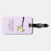 Cute Paarse Owl Bagagelabel (Achterkant horizontaal)