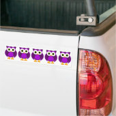 Cute Paarse Owl Bumpersticker (Op Truck)