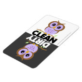 Cute Paarse Owl Dishwasher Magnet Magneet (Linkerzijde)