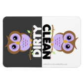 Cute Paarse Owl Dishwasher Magnet Magneet (Horizontaal)