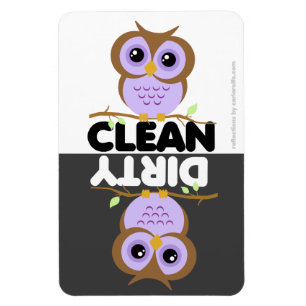 Cute Paarse Owl Dishwasher Magnet Magneet