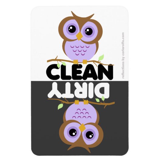 Cute Paarse Owl Dishwasher Magnet Magneet (Verticaal)