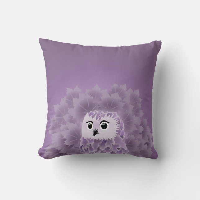 Cute Paarse Owl Kussen (Voorkant)