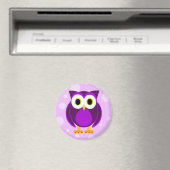 Cute Paarse Owl Magneet (Insitu (Vaatwasser))