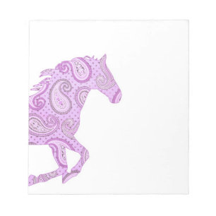 Cute Paarse Paisley Horse Notitieblok