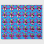 Cute Paarse People Eater Monster Cadeaupapier (Vlak)