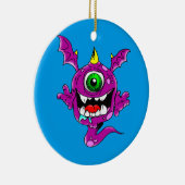 Cute Paarse People Eater Monster Keramisch Ornament (Rechts)