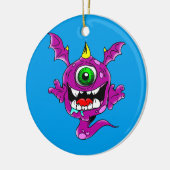 Cute Paarse People Eater Monster Keramisch Ornament (Links)