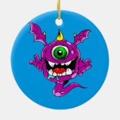 Cute Paarse People Eater Monster Keramisch Ornament (Achterkant)