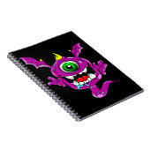 Cute Paarse People Eater Monster Notitieboek (Rechterzijde)