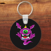 Cute Paarse People Eater Monster Sleutelhanger (Voorkant)
