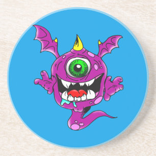 Cute Paarse People Eater Monster Zandsteen Onderzetter