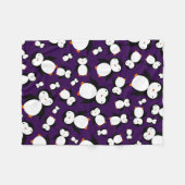 Cute paarse pinguïn patroon fleece deken (Voorkant (Horizontaal))