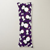 Cute paarse pinguïn patroon lichaamskussen (Voorkant Verticaal)