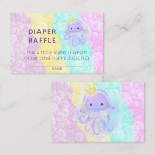 Cute Paarse Princess Jellyfish Diaper Raffle Visitekaartje
