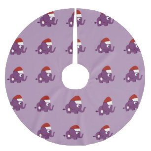 Cute Paarse Santa Elephant Kerstboom Rok
