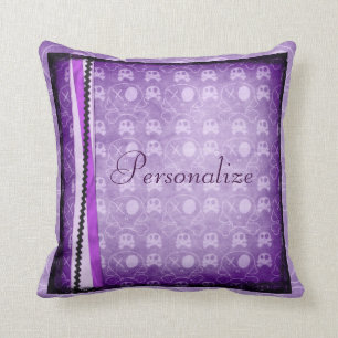 Cute Paarse Skulls Personalized Sierkussen