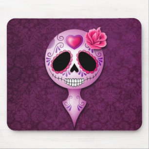 Cute Paarse Sugar Skull Muismat